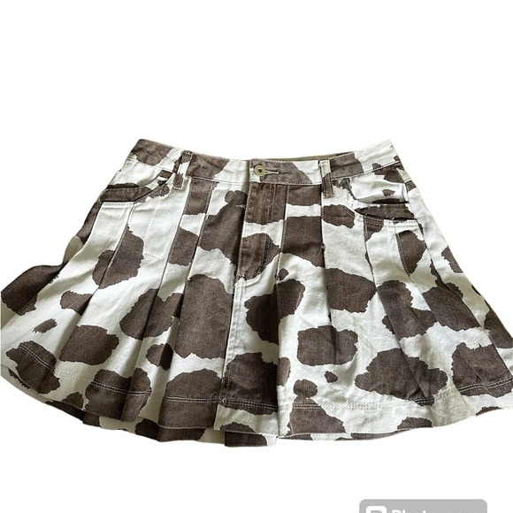 Cow print denim skirt - US 8/10 - Picture 1 of 1